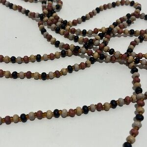 Set of 2 Extra Long Multicolor Wood & Glass Beaded Necklaces - Each 29” Long